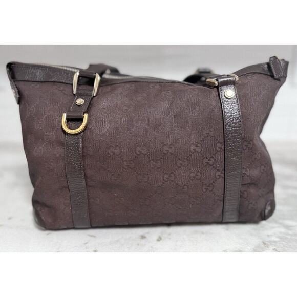 Auth Gucci GG Canvas Brown Abbey Tote Handbag - Picture 2 of 16